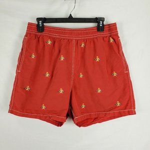 Vintage Polo Ralph Lauren Swim Trunks Large Red Nautical Flags 90s